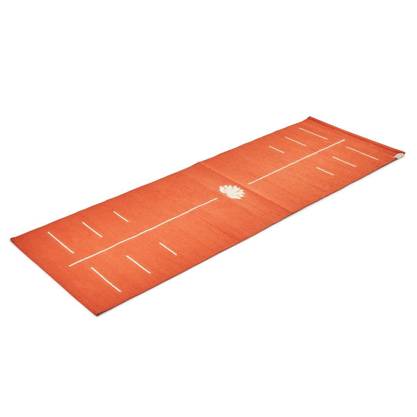 Cotton Yoga Mat - Lotus - High Grip - Orange - 24 inches | Verified Sustainable by Brown Living™