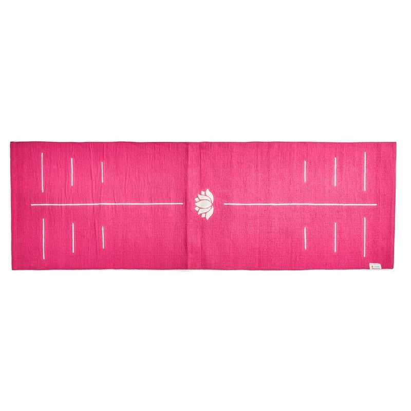 Cotton Yoga Mat - Lotus - High Grip Pink - 24 inches | Verified Sustainable Yoga Mat on Brown Living™