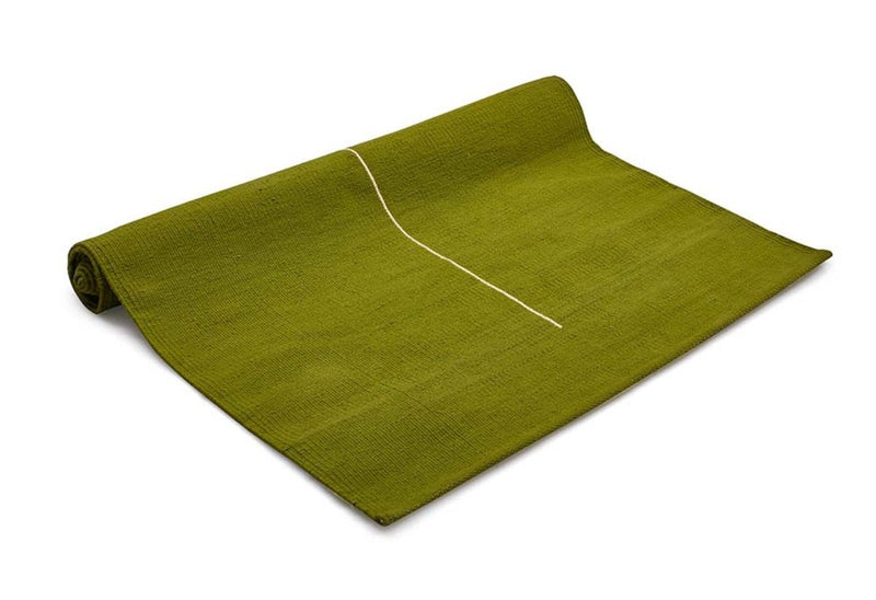 Cotton Yoga Mat - Lotus - Moderate Grip - Green - 27 inches | Verified Sustainable Yoga Mat on Brown Living™