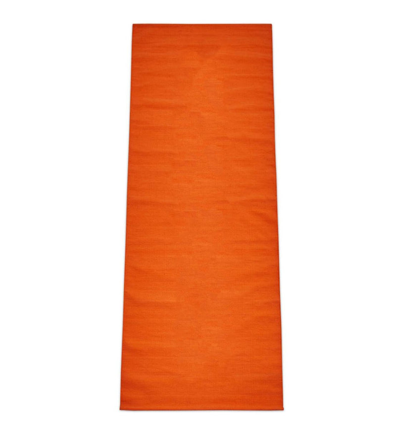 Cotton Yoga Mat - Moderate Grip Orange - 27 inches | Verified Sustainable by Brown Living™