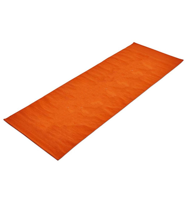 Cotton Yoga Mat - Moderate Grip Orange - 27 inches | Verified Sustainable by Brown Living™