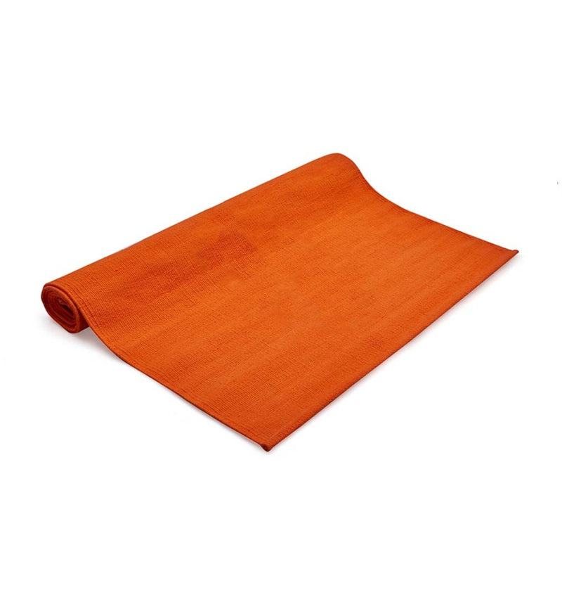 Cotton Yoga Mat - Moderate Grip Orange - 27 inches | Verified Sustainable by Brown Living™