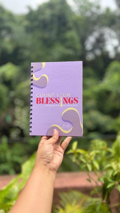 Count Your Blessing | Daily Gratitude & Reflection Booklet – Notebooks & Notepads on Brown Living™. SKU: GRABlE. Img 1.