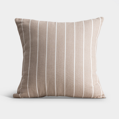 Atacama Brown & White Striped Cotton Cushion Cover