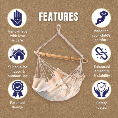 Cradle for Baby Cotton Onjal Swing | Infant Hammock 0 - 12 Months - 15kg – Home Decor on Brown Living™. SKU: YABN. Img 5.
