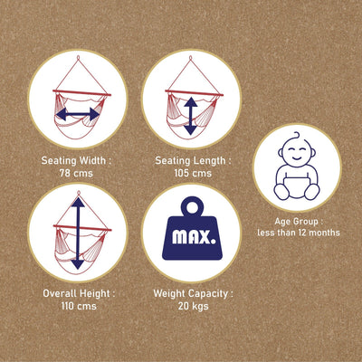 Cradle for Baby Cotton Onjal Swing | Infant Hammock for 0 - 12 Months – Home Decor on Brown Living™. SKU: YABN-1. Img 2.