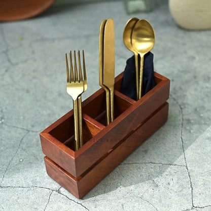 Cranny Cutlery Wooden Caddy / Holder | Verified Sustainable by Brown Living™