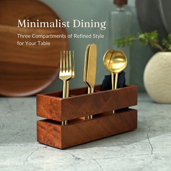 Cranny Cutlery Wooden Caddy / Holder | Verified Sustainable by Brown Living™