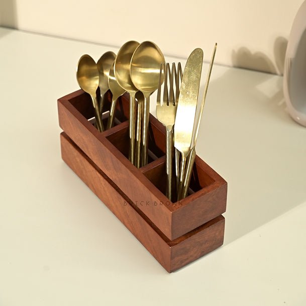 Cranny Cutlery Wooden Caddy / Holder | Verified Sustainable by Brown Living™