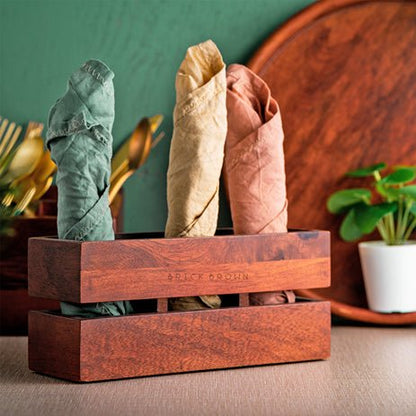 Cranny Cutlery Wooden Caddy / Holder | Verified Sustainable by Brown Living™