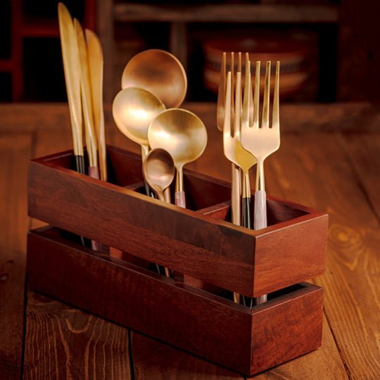 Cranny Cutlery Wooden Caddy / Holder | Verified Sustainable by Brown Living™