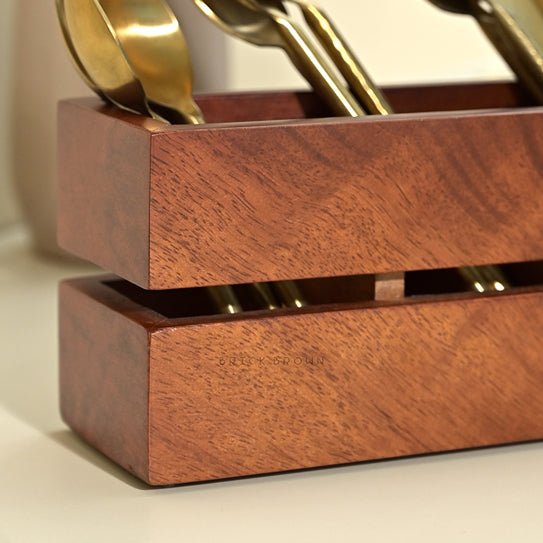 Cranny Cutlery Wooden Caddy / Holder | Verified Sustainable by Brown Living™