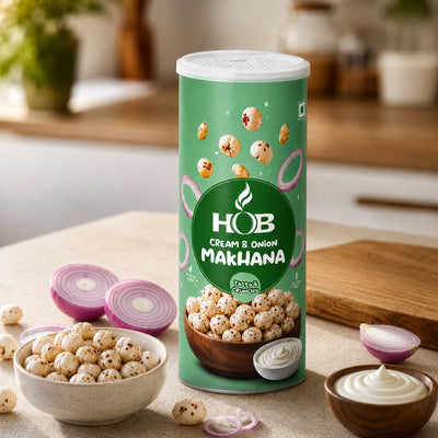Cream & Onion Makhana 60g | Roasted Fox Nuts Savoury Snack – Healthy Snacks on Brown Living™. SKU: HGE0004. Img 1.