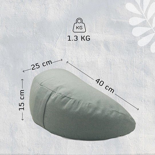 Crescent Wide Wide Zafu Meditation and Yoga Cushion - Texture | Verified Sustainable by Brown Living™