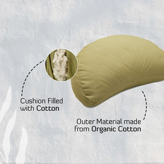 Crescent Wide Wide Zafu Meditation and Yoga Cushion - Texture | Verified Sustainable by Brown Living™