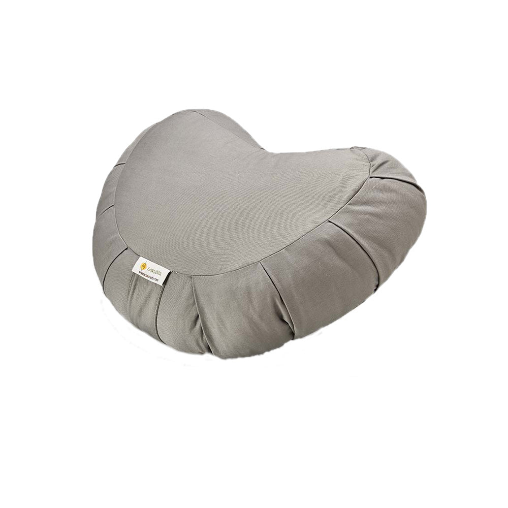 Crescent Zafu Wide Meditation and Yoga Cushion - Grey | Verified Sustainable by Brown Living™