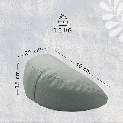 Crescent Zafu Wide Meditation and Yoga Cushion - Grey | Verified Sustainable by Brown Living™