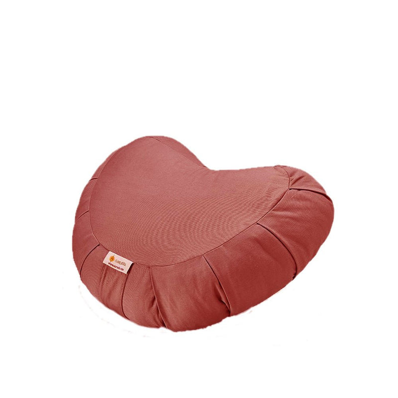 Crescent Zafu Wide Meditation and Yoga Cushion - Rouge Pink | Verified Sustainable by Brown Living™