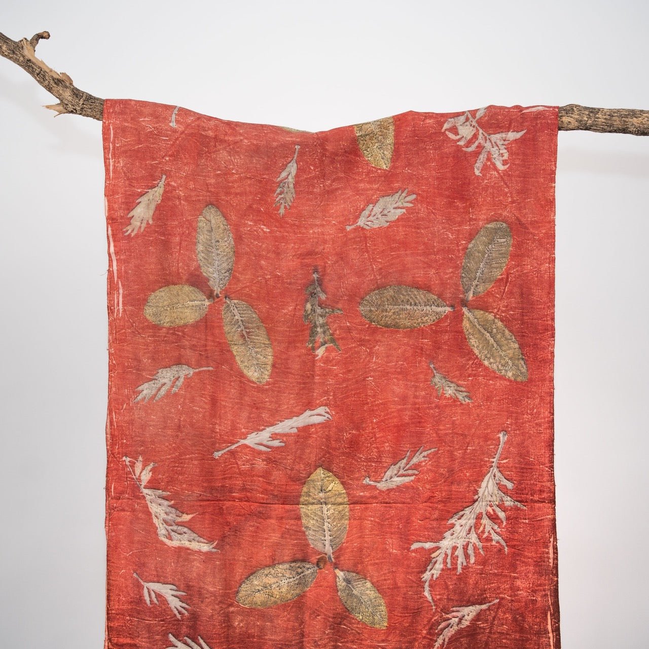 Crimson Eri Silk Scarf – Handcrafted Natural Silk Stole – Womens Scarf on Brown Living™. SKU: scarfcrimsoneri. Img 4.