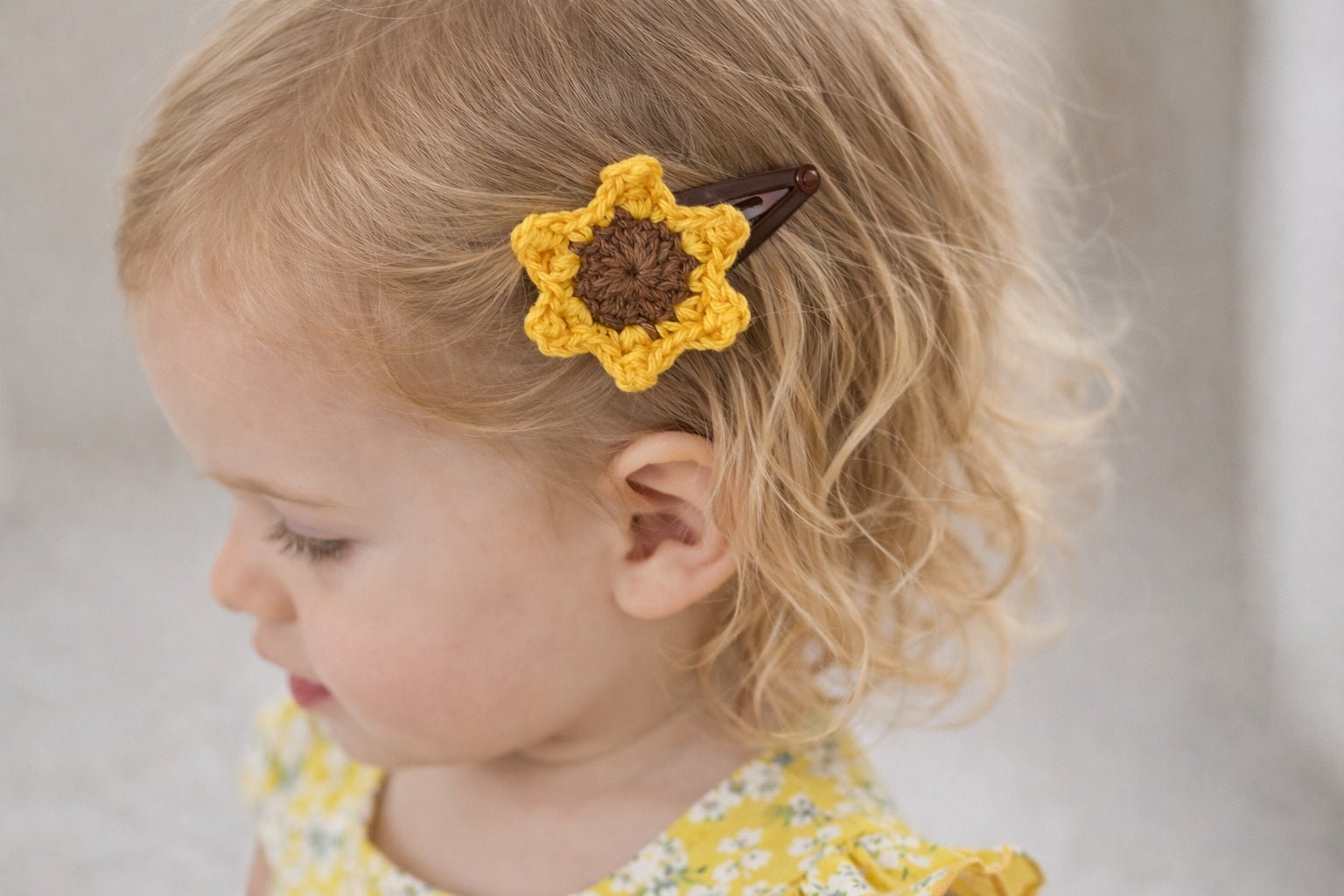 Crochet Hair Clip for Babies & Girls | Handmade Yarn Hair Accessory – Art & Craft Supplies on Brown Living™. SKU: CSC-S17. Img 4.