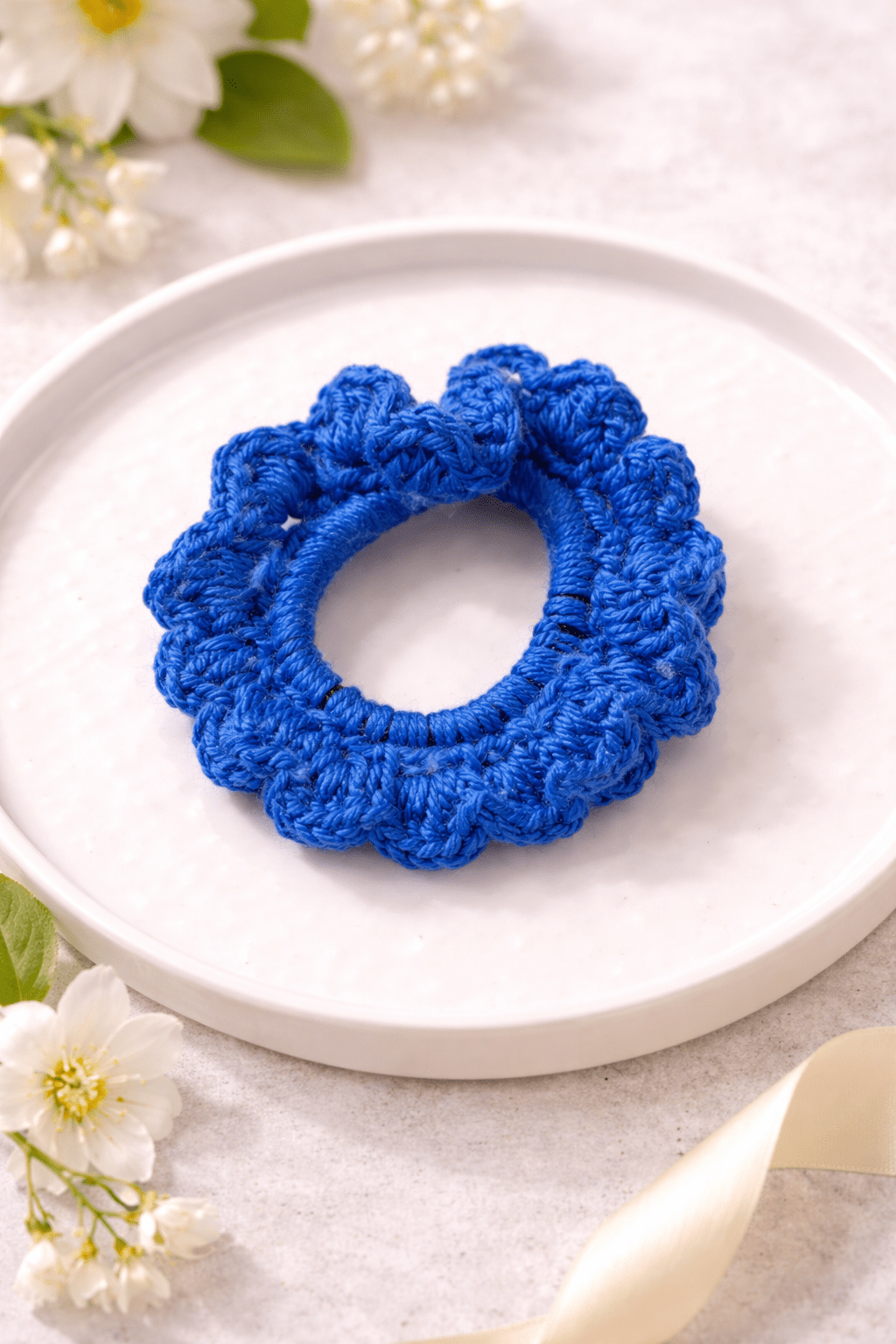 Crochet Scrunchies | Handcrafted Crochet Hair Accessories – Womens Accessories on Brown Living™. SKU: CSB-S-008. Img 3.