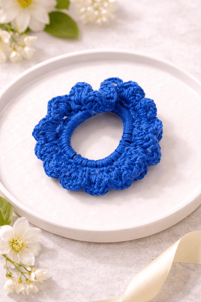 Crochet Scrunchies | Handcrafted Crochet Hair Accessories – Womens Accessories on Brown Living™. SKU: CSB-S-008. Img 3.
