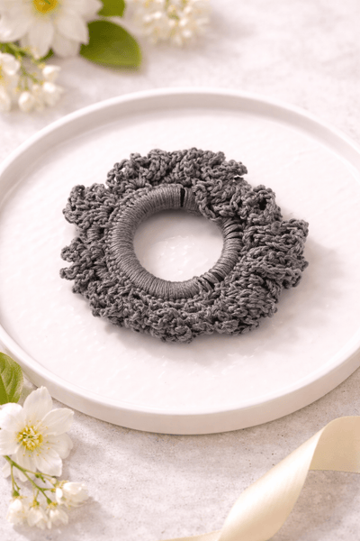 Crochet Scrunchies | Handcrafted Crochet Hair Accessories – Womens Accessories on Brown Living™. SKU: CSB-S-009. Img 4.