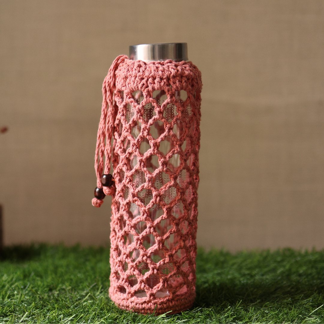 Crochet Web Handmade Bottle Cover – Bottles & Sippers on Brown Living™. SKU: SAR112N. Img 7.