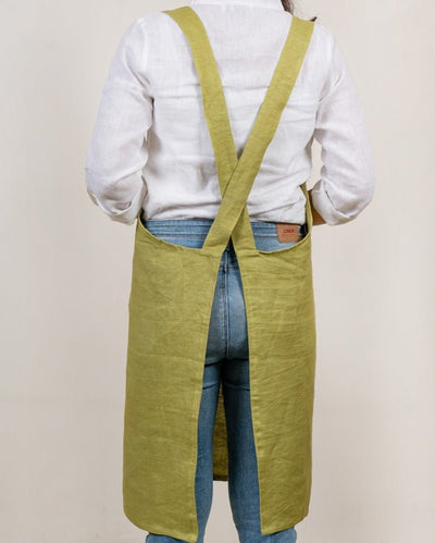 Cross Back Apron in 100% Hemp Fabric – Kitchen Linens on Brown Living™. SKU: UC - 16 - CBH - SM - MG. Img 10.