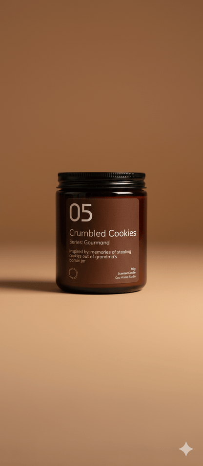 Crumbled Cookies Soy Wax Candle - Handmade Vegan Dessert Scent Candle – Candles & Fragrances on Brown Living™. SKU: 05CCAJ200. Img 4.