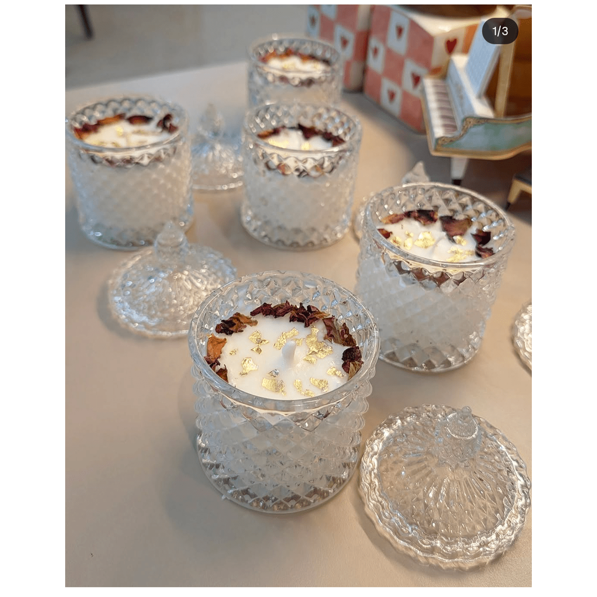 Crystal Petite Aroma Candle | Elegant Scented Decorative Candle – Candles & Fragrances on Brown Living™. SKU: SSAS-424CE. Img 1.