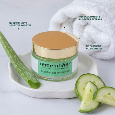 Cucumber Aloevera Face Gel – Face Cream on Brown Living™. SKU: CNAFG027. Img 2.