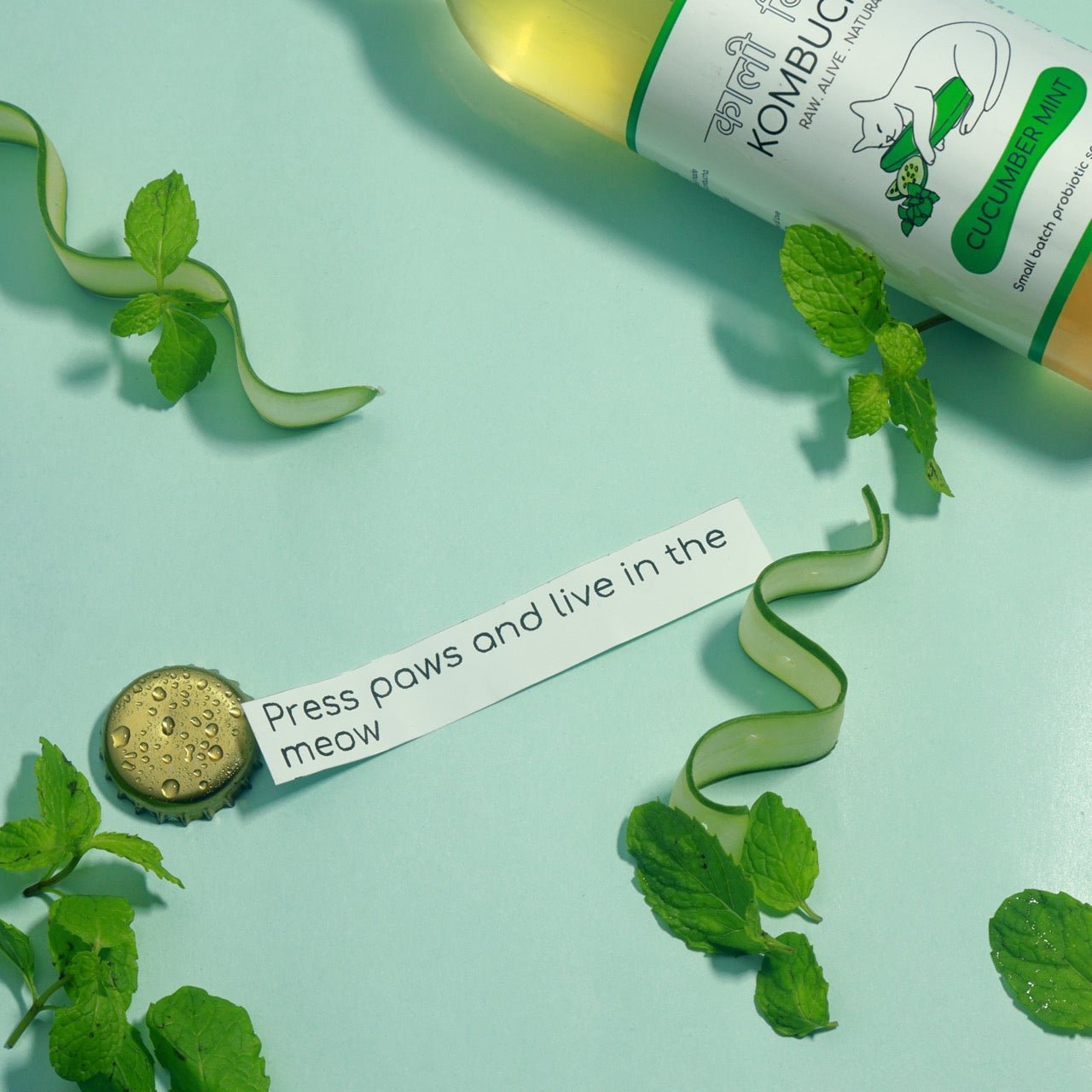 Cucumber Mint Kombucha 250ml | Probiotic Refreshing Fermented Drink – Health & Energy Drinks on Brown Living™. SKU: KBKCM. Img 4.