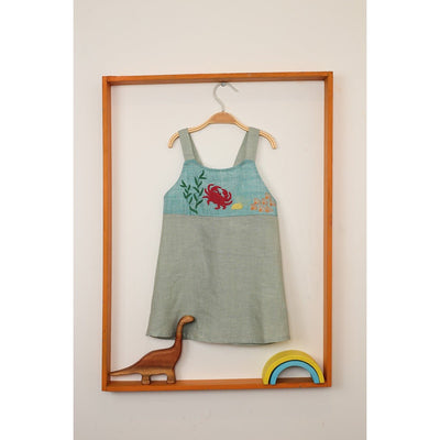 Cumbersome Crab Top | Mint Green Sleeveless Cotton Top for Girls – Kids Daywear Sets on Brown Living™. SKU: MCBL26. Img 1.