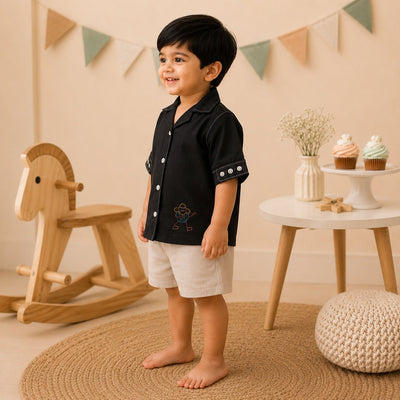 Cupcake Charm Hemp Shirt for Boys – Kids Shirts on Brown Living™. SKU: TCC-SW26-20-A. Img 3.