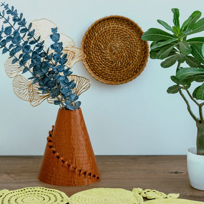 Curio Of Stitches Plant - Based Exotic Brass Vase – Home Decor on Brown Living™. SKU: CUSTEDPLERA102. Img 1.