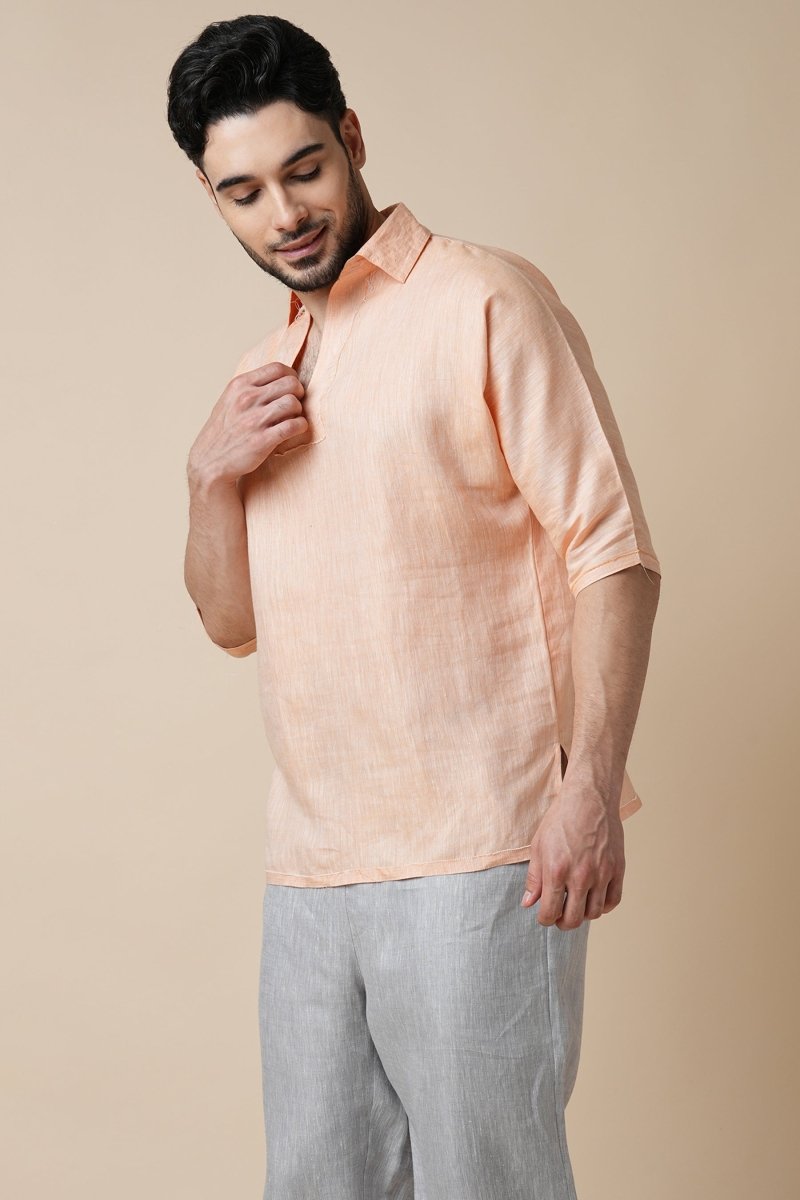 Current 100% Hemp Shirt for men - Orange | Verified Sustainable Mens Shirt on Brown Living™