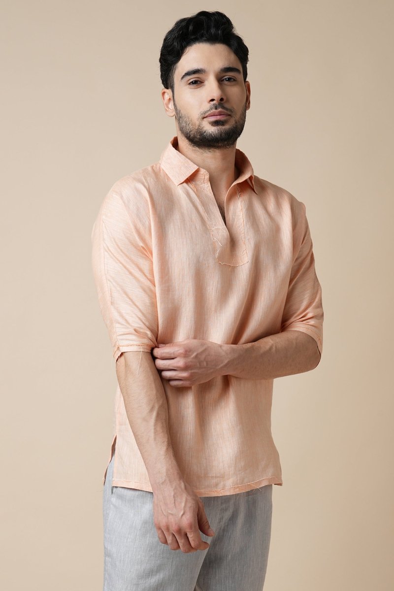 Current 100% Hemp Shirt for men - Orange | Verified Sustainable Mens Shirt on Brown Living™