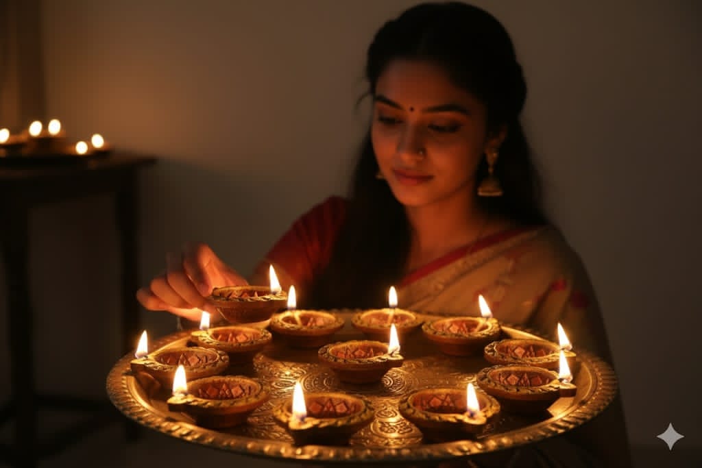 Curve Diya Set of 12 – Handmade Traditional Decor – Home Decor on Brown Living™. SKU: D19. Img 2.