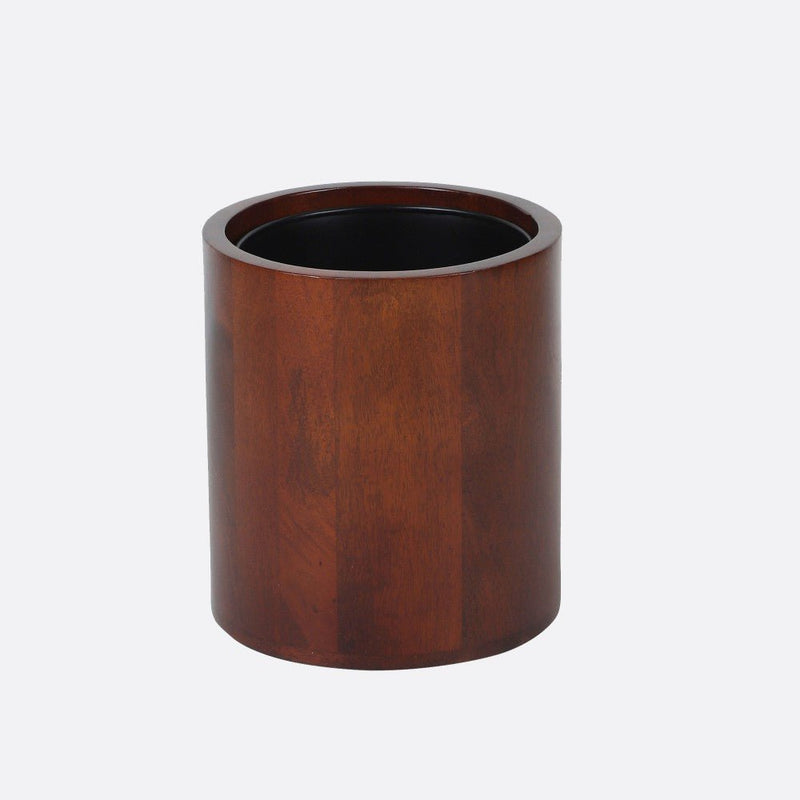 Curvy Wooden Wastebasket Trash Bin | Verified Sustainable by Brown Living™