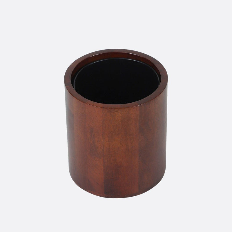 Curvy Wooden Wastebasket Trash Bin | Verified Sustainable by Brown Living™