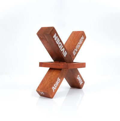 Customised Wooden Siege Puzzle - Brain Teaser & Mind Challenge Game – Wooden Toys on Brown Living™. SKU: perpleexingloc. Img 1.