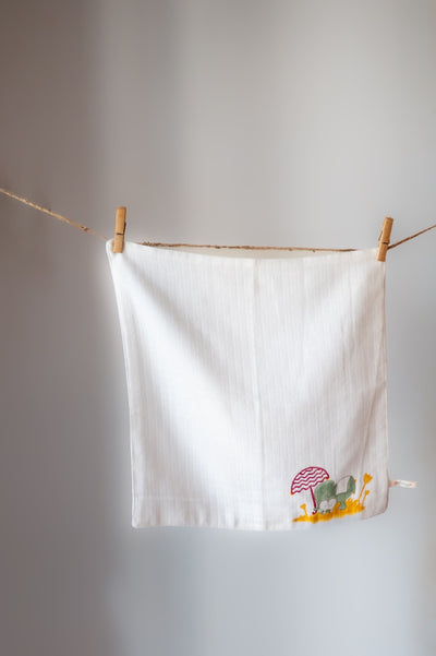 Cute Elephant Medium Wash Cloth, Elle, Earthy – Baby Bibs & Hanky on Brown Living™. SKU: MSY - 00430B - Earthy - M. Img 1.
