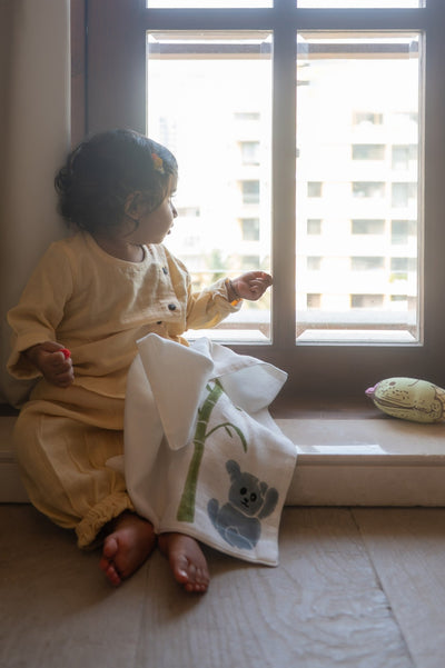 Cute Koala Wash Cloth – Purple Baby Bath Cloth – Baby Bibs & Hanky on Brown Living™. SKU: MSY - 00430G - Purple - M. Img 5.