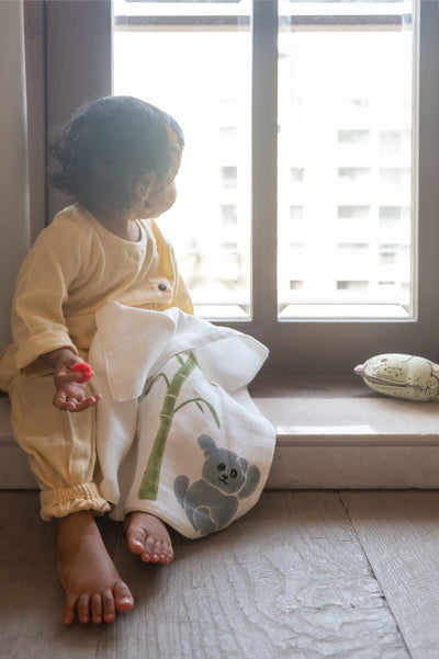 Cute Koala Wash Cloth – Purple Baby Bath Cloth – Baby Bibs & Hanky on Brown Living™. SKU: MSY - 00430G - Purple - M. Img 4.