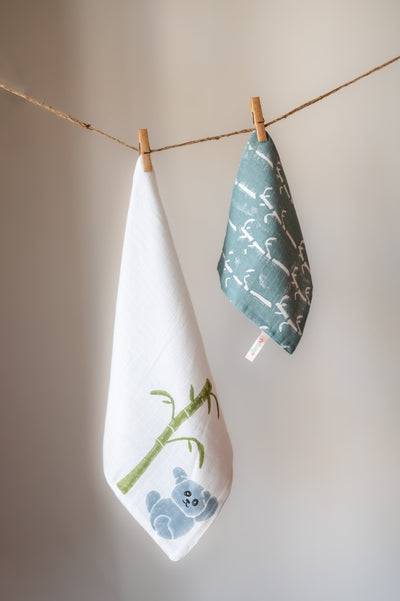 Cute Small Koala Bamboo Wash Cloth – Baby Bibs & Hanky on Brown Living™. SKU: MSY - 00430F - Purple - S. Img 3.