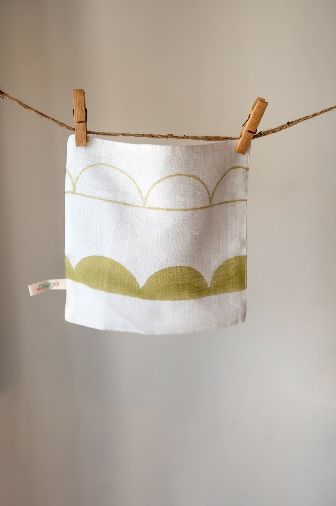Cute Small Wash Cloth – Circus - Themed Shapes – Baby Bibs & Hanky on Brown Living™. SKU: MSY - 00430E - Peach - S. Img 1.