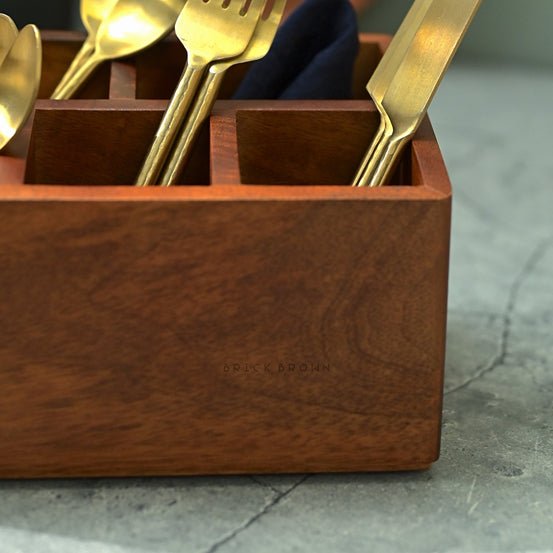 Cutlery Wooden Caddy / Holder | Verified Sustainable by Brown Living™