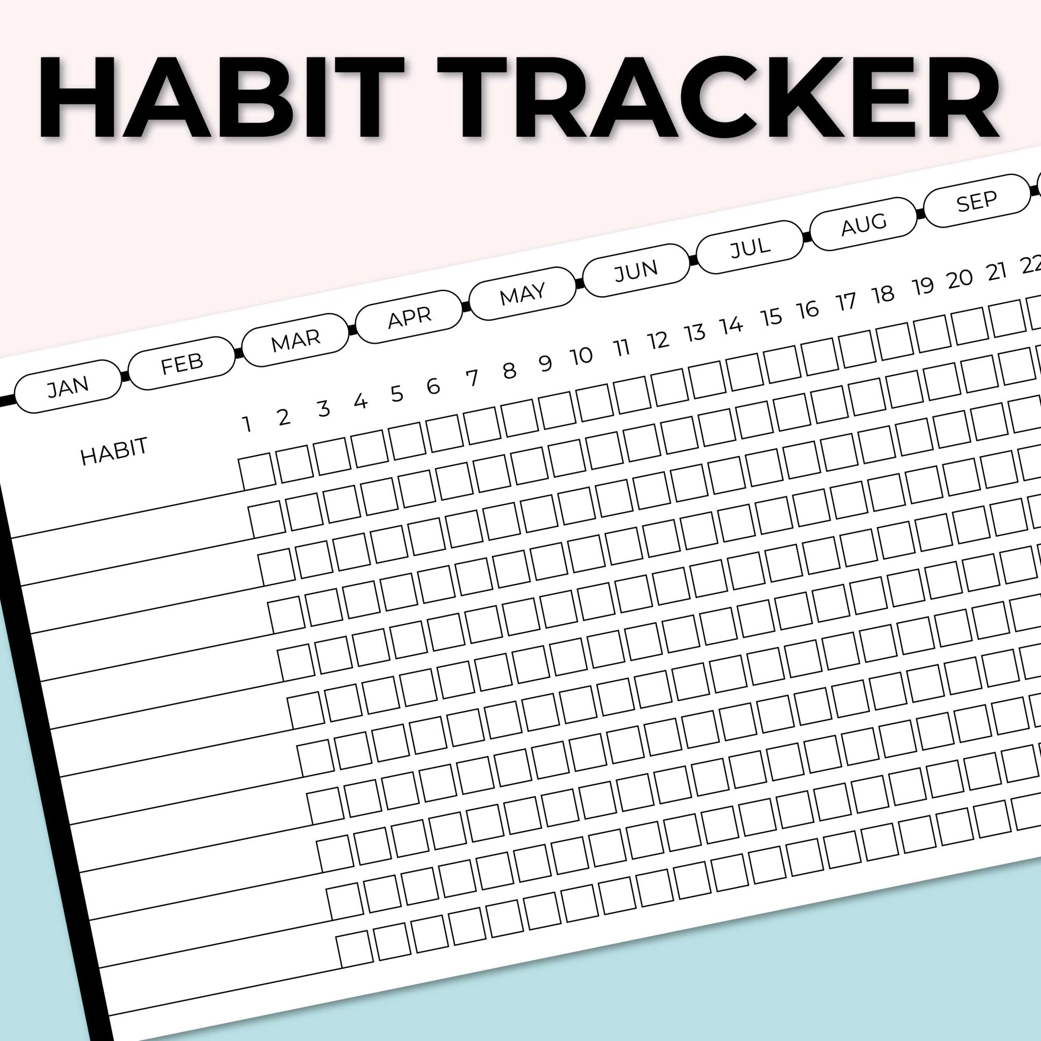 Daily Monthly Habit Tracker For Self Improvement Goals & Productivity – Organizers & Planners on Brown Living™. SKU: 11-CA15-HabitTracker. Img 3.