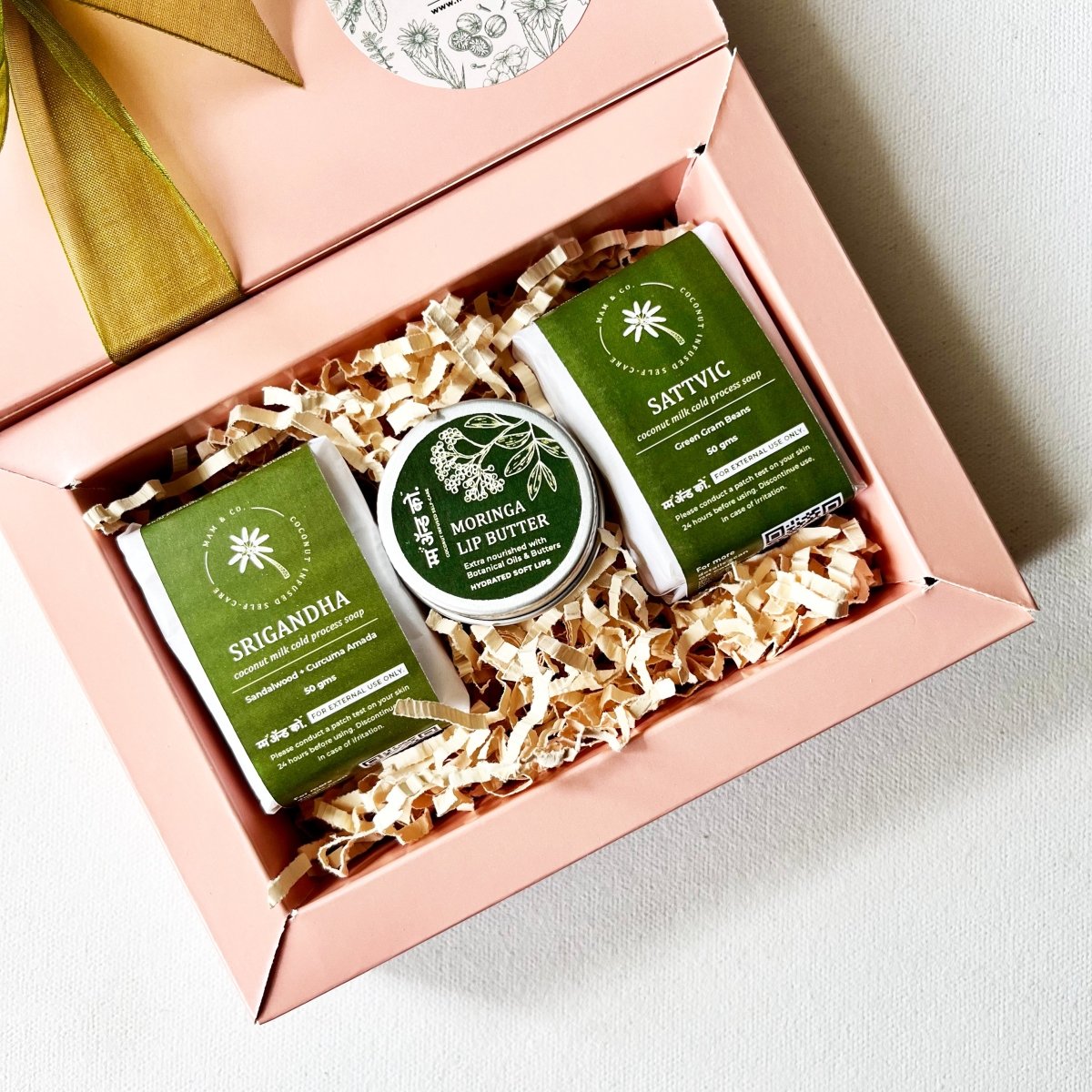 Daily Selfcare Mini Gift Hamper - Coconut Milk Mini Soaps + Moringa Lip Butter | Verified Sustainable by Brown Living™